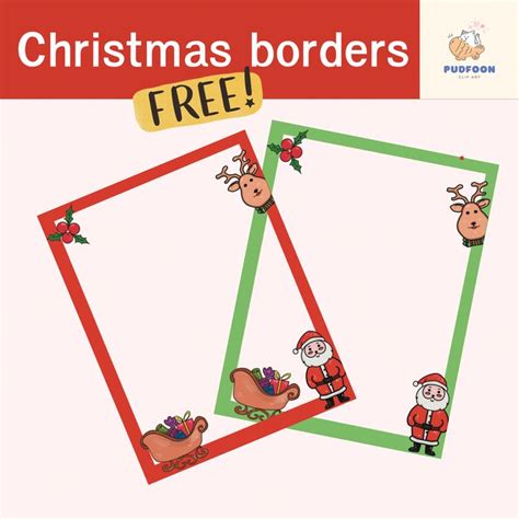christmas borders with santa and reindeers on them