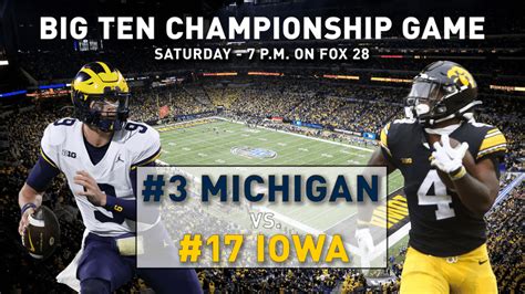 Big Ten title game set: Michigan vs. Iowa on Fox 28