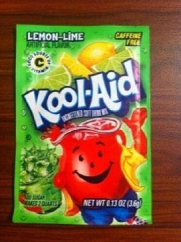 5 Packs of Kool Aid LEMON LIME Flavor Drink Mix Packet NEW Gluten Free ...