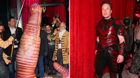 Elon Musk Goes to Heidi Klum's Halloween Party Dressed in Red