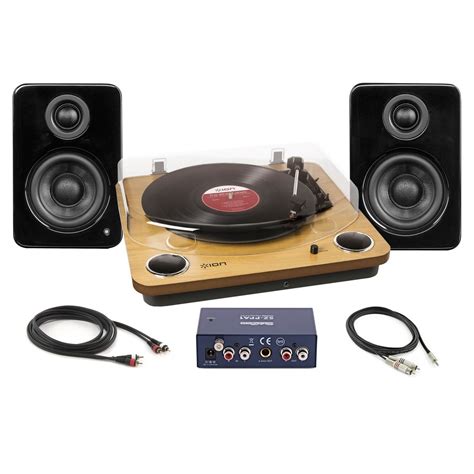 ION Max LP USB Turntable with Kanto YU2 Speakers at Gear4music