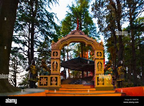 Entrance of a temple, Jakhoo Temple, Jakhoo Hill, Shimla, Himachal Pradesh, India Stock Photo ...