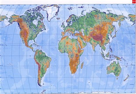 telegrama carga Redundante mapa fisico del mundo mudo estornudar ...