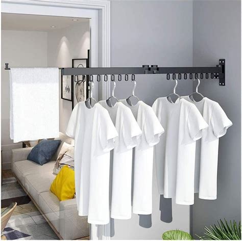 RUXMY Home Wall Mounted Airer，Garment Rack Folding Extendible 61~168cm For Indoor And ...