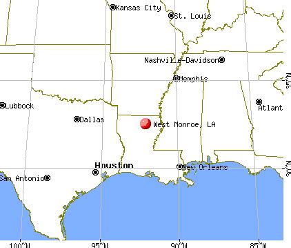 Map Of Monroe Louisiana - China Map Tourist Destinations