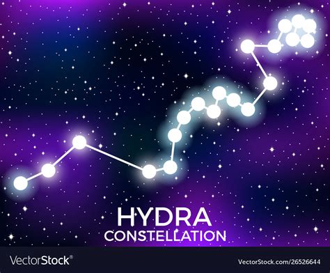 Hydra constellation starry night sky cluster Vector Image