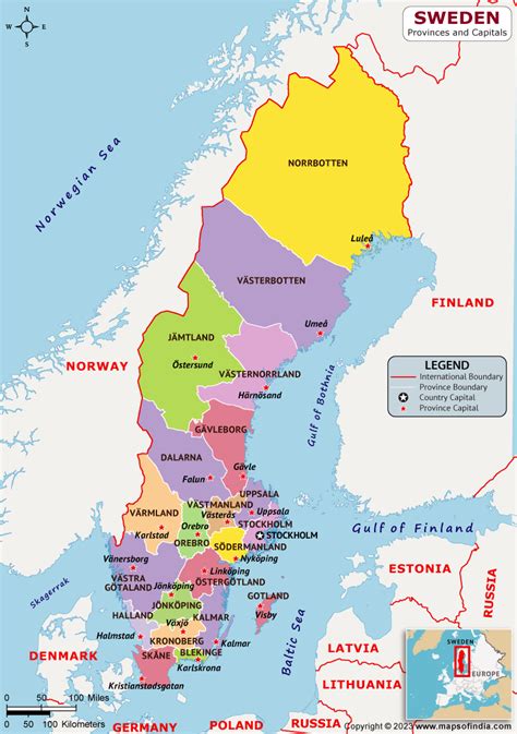 Sweden Provinces and Capitals List and Map | List of Provinces and Capitals in Sweden