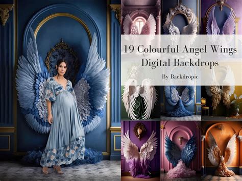 19 Digital Backdrops Digital Angel Wings Background Maternity Digital ...