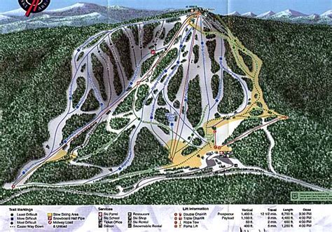 Showdown Ski Area Piste Map / Trail Map