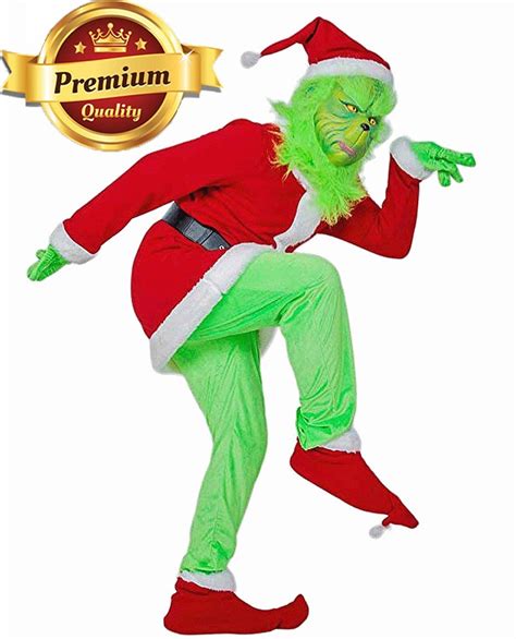 2020 Fast Shipping Brand Sale Santa Claus Grinch Mascot Costume Stole Christmas Party Suit ...