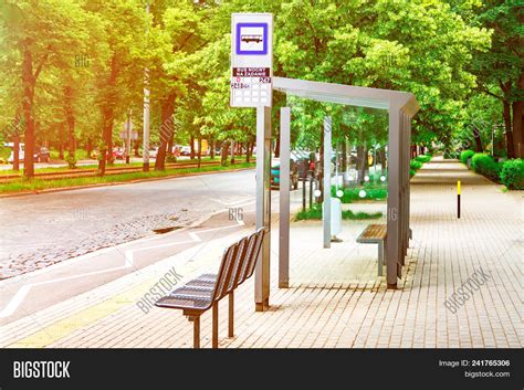 Empty Bus Stop Center Image & Photo (Free Trial) | Bigstock