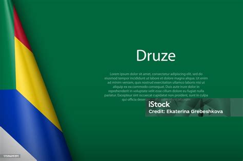 Flag Of Druze Ethnic Group Isolated On Background With Copyspace Stock Illustration - Download ...