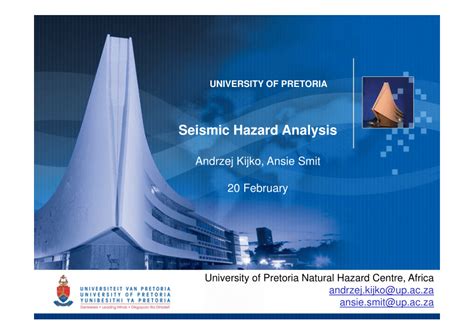 (PDF) [PRESENTATION] Seismic Hazard Analysis