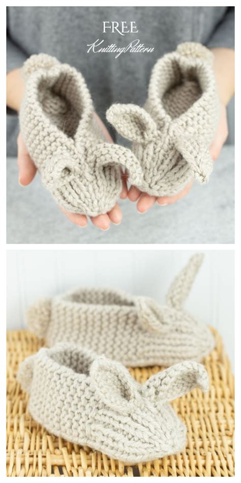 Family Bunny Slippers Free Knitting Pattern - Knitting Pattern