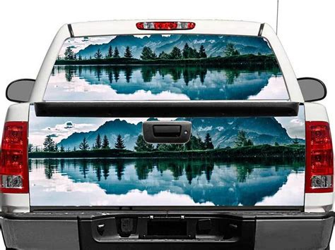 Mountains Lake Landscape Rear Window OR tailgate Decal Sticker Pick-up Truck SUV Car