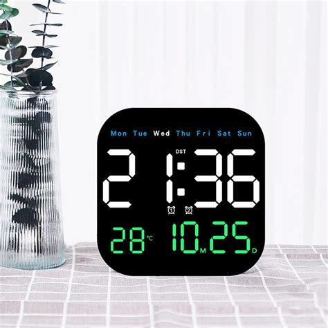 LED-Digital-Wall-Clock-Large-Screen-Time-Temperature-Date-Week-Display ...