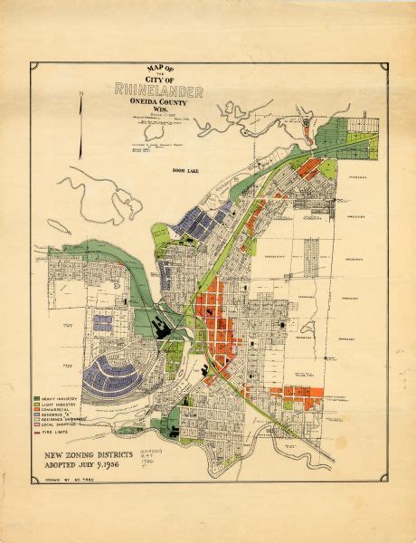 Map of the city of Rhinelander, Oneida County, Wisconsin | Map or Atlas | Wisconsin Historical ...