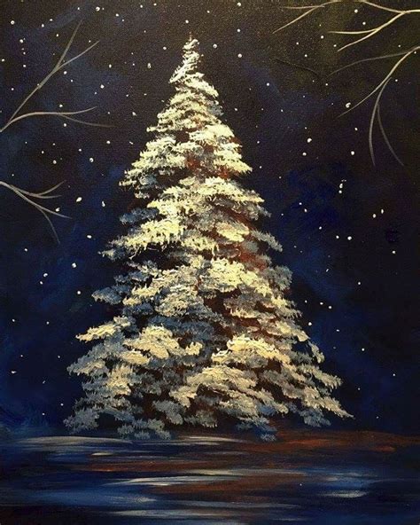 Christmas tree painting, Tree painting, Christmas paintings on canvas