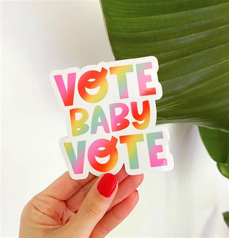 Vote Sticker Vinyl Sticker Rainbow Sticker Laptop Sticker | Etsy