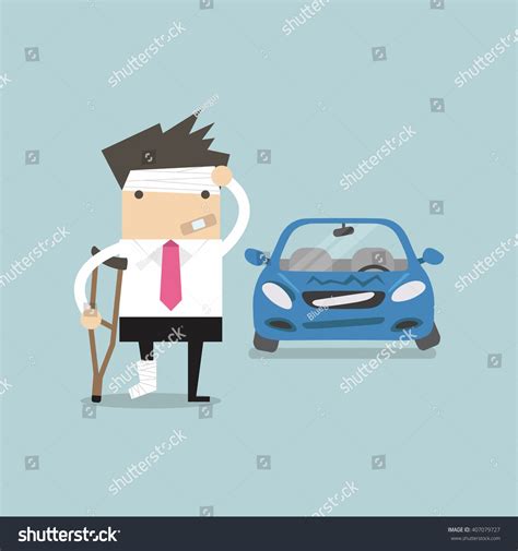 Businessman Be Injured Car Accident Vector Stock Vector 407079727 - Shutterstock