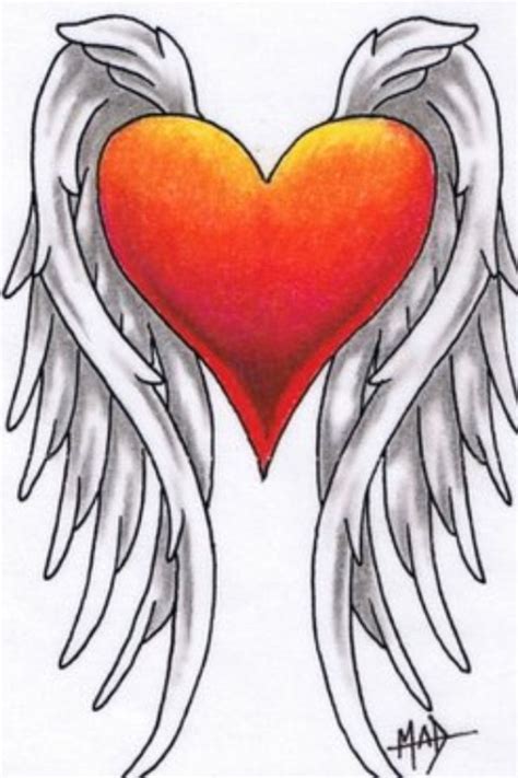 Heart With Wings Drawing at PaintingValley.com | Explore collection of Heart With Wings Drawing