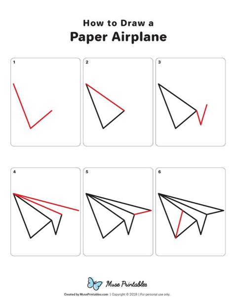 Learn how to draw a paper airplane step by step. Download a printable ...