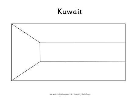 Kuwait Flag Colouring Page