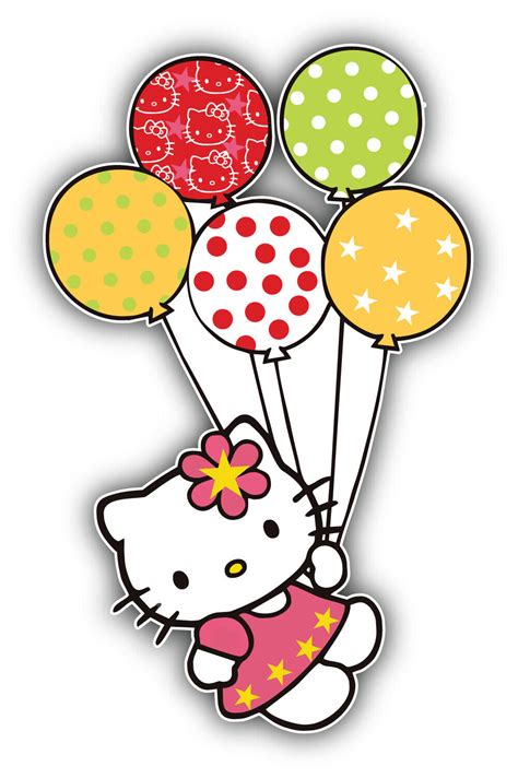 Hello Kitty Cartoon Balloons Sticker Bumper Decal - ''SIZES'' | eBay