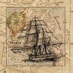 Map Ship Vintage Art Free Stock Photo - Public Domain Pictures