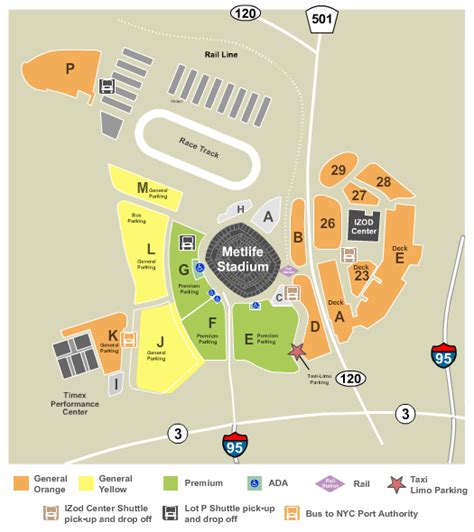 Metlife Stadium Jets Parking Map | Cities And Towns Map