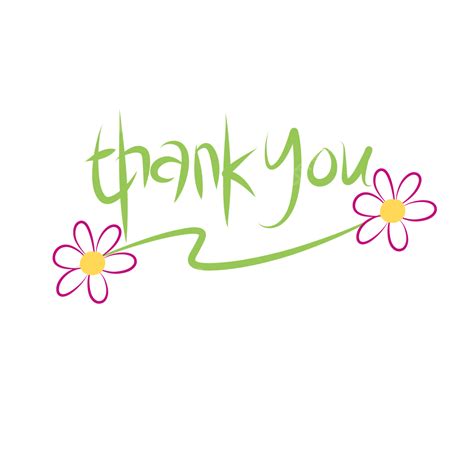 Thank You Flower PNG Image, Handwritten Thank You With Pink Flowers, Thank You, Handwritten ...