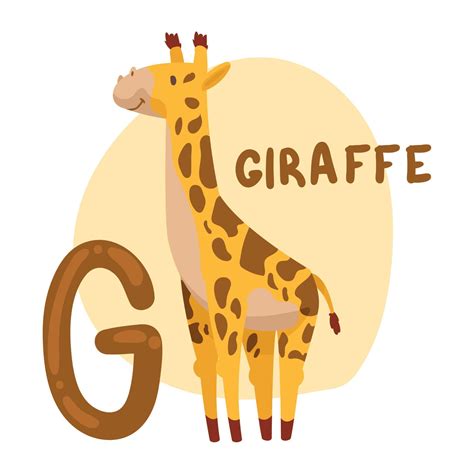 giraffe and g letter 10429081 Vector Art at Vecteezy