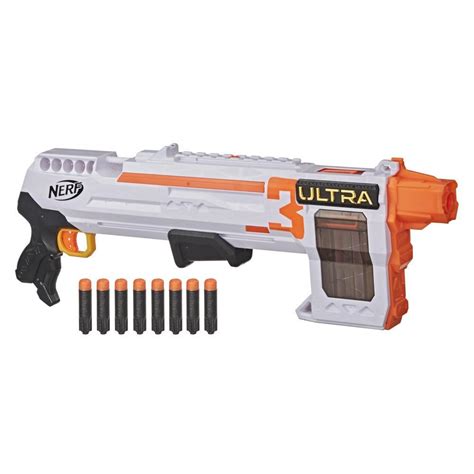 Nerf Ultra Three Blaster, Pump-Action, 8-Dart Internal Clip, 8 Nerf ...