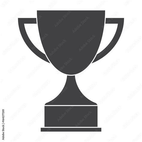 Trophy cup, award icon, vector silhouette on white background Stock ...