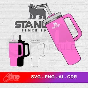 Stanley Inspired Logo and Cup SVG, PNG Stanley 40 Oz Quencher Tumbler ...