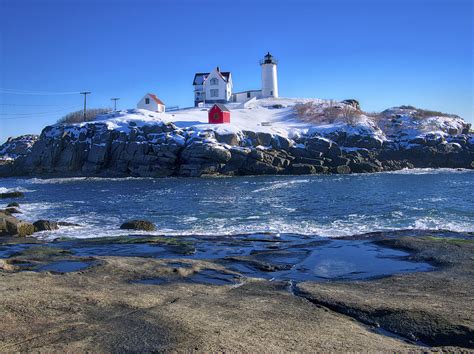 Nubble Lighthouse -Winter 2015 Photograph by Steven Ralser - Pixels