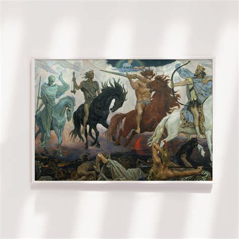 Viktor Mikhailovich Vasnetsov - Four Horsemen of the Apocalypse (1887) Painting | eBay