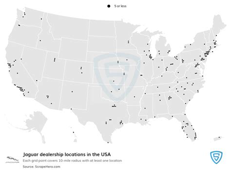 Number of Jaguar locations in the USA in 2024 | ScrapeHero