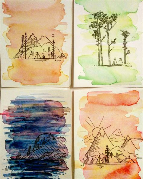 Watercolour postcards based on artstyle by @david_rollyn | Watercolor postcard, Postcard art ...