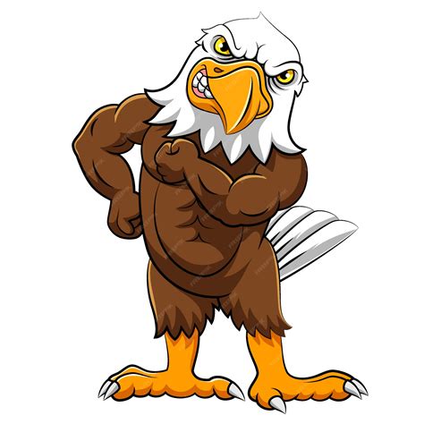 Premium Vector | Angry eagle in standing pose of illustration