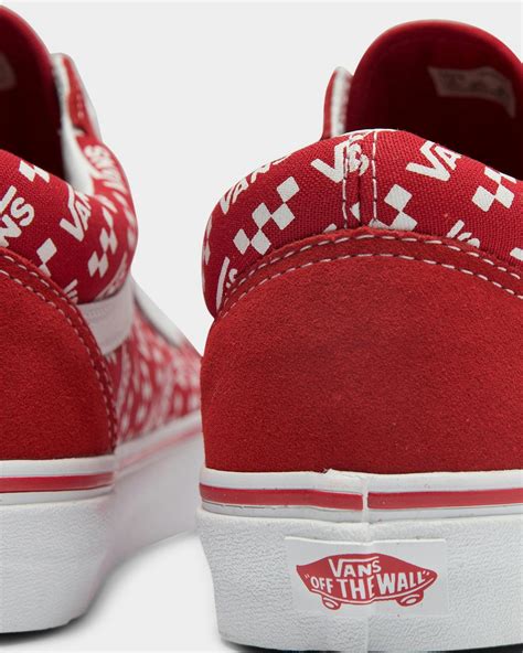 Vans Old Skool Logo Repeat Red/White | Culture Kings