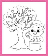 Apple Tree coloring pages for kids