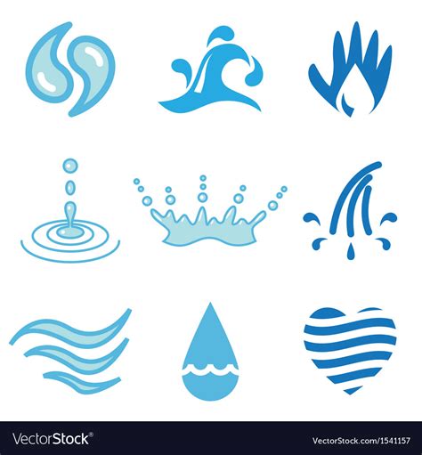 Logo icons water Royalty Free Vector Image - VectorStock