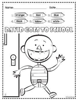 David Goes to School - Color By Number | Reading comprehension for kids, School activities ...