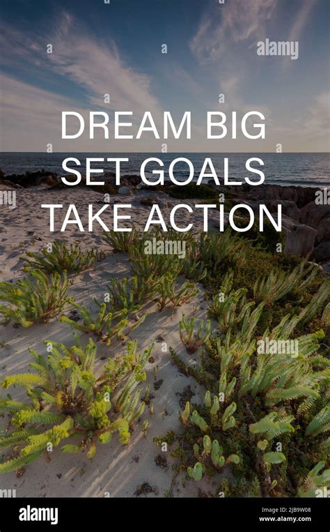 Motivational and inspirational quotes - Dream big, set goals, take action Stock Photo - Alamy