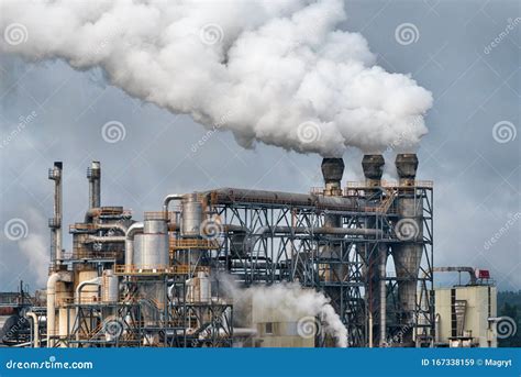 Chemical Factory with Smoke Stack. Smoke Emission from Factory Pipes Stock Image - Image of ...