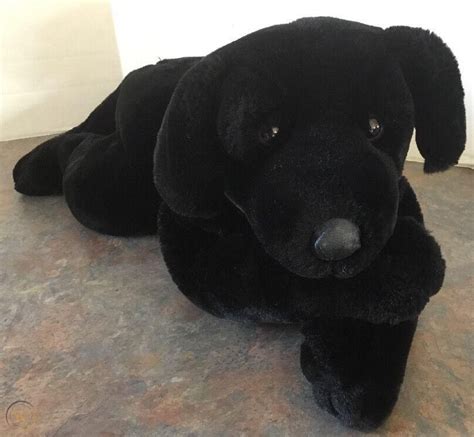 28" Large Plush Black Lab Stuffed Dog Soft Stuffed Animal by Kids ...