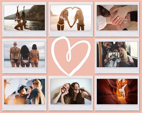 Free Heart Shaped Photo Collage Template Psd - Printable Templates