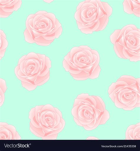 Pink rose on green mint background Royalty Free Vector Image