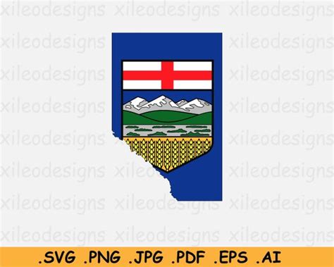 Alberta Canada Map Flag SVG Alberta Canadian Province Flag | Etsy